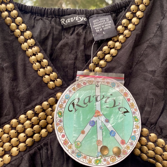 Beach cover up w gold embellishments! - Picture 3 of 7